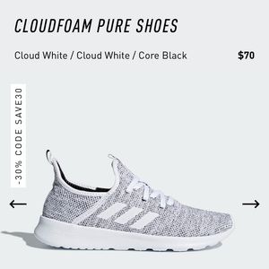 NWT: ADIDAS Cloudfoam Pure Sneakers (size 7)
